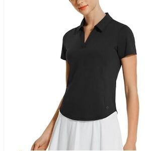 NWOT- Black Short Sleeve Polo Shirt, Golf Tennis, Collared, Dry fit